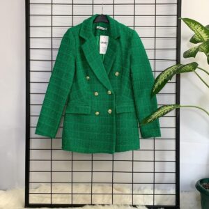 Kadın Yeşil Tüvit Kumaş Blazer Ceket