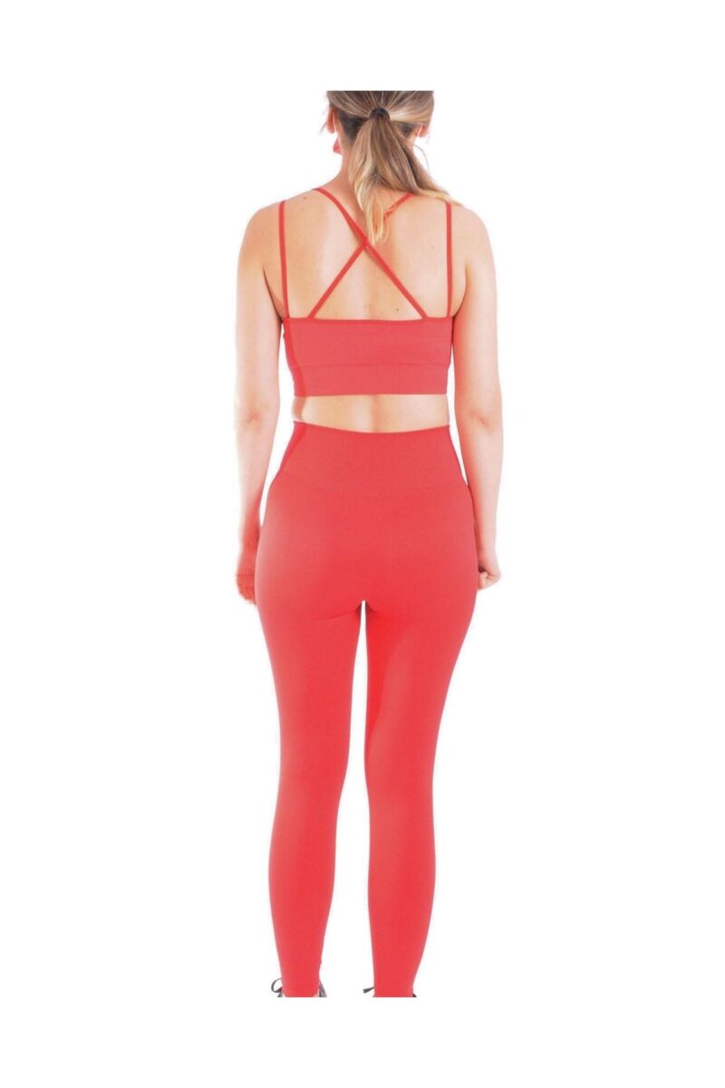 Kadın Kırmızı Toparlayıcı Etkili Spor Crop-bralet